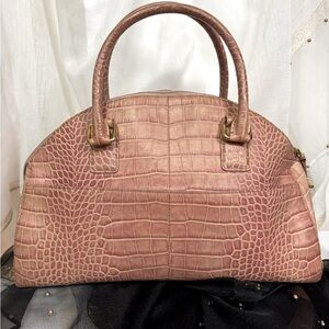 Mcm Chic Pink Crocodile-Embossed  Bag